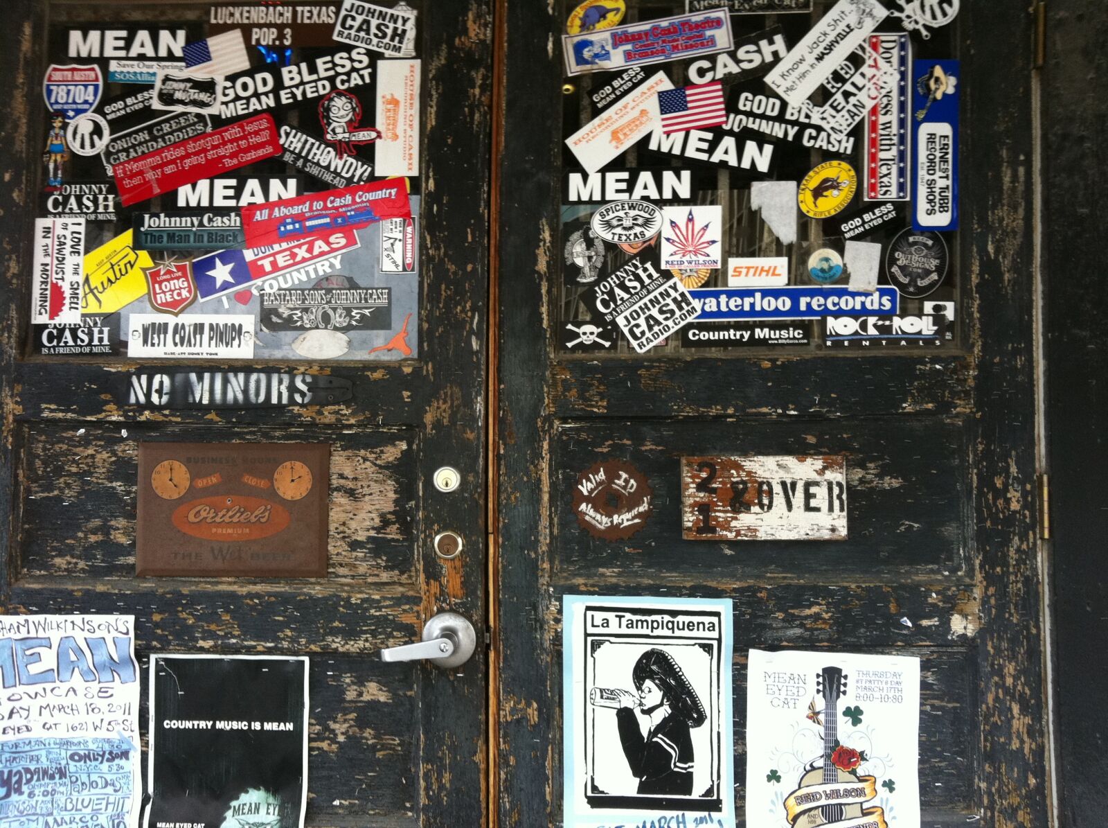 Apple iPhone 4 sample photo. Sticker, worn, door photography