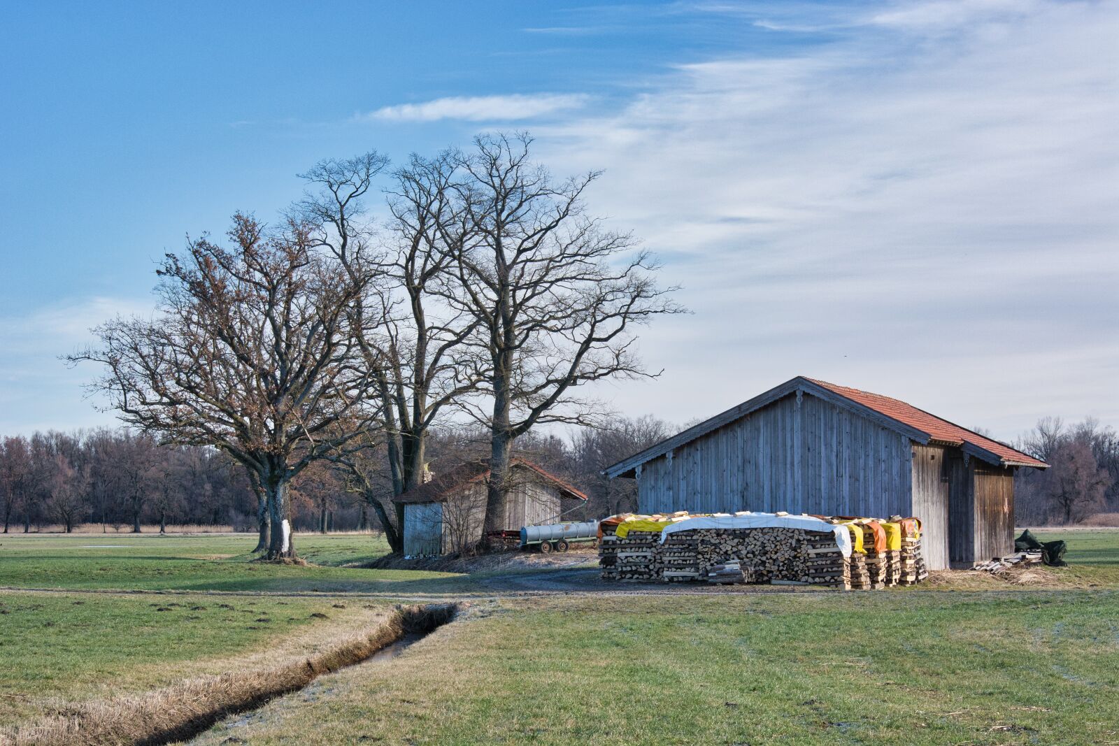 Nikon D7100 sample photo. Trees, hut, barn photography