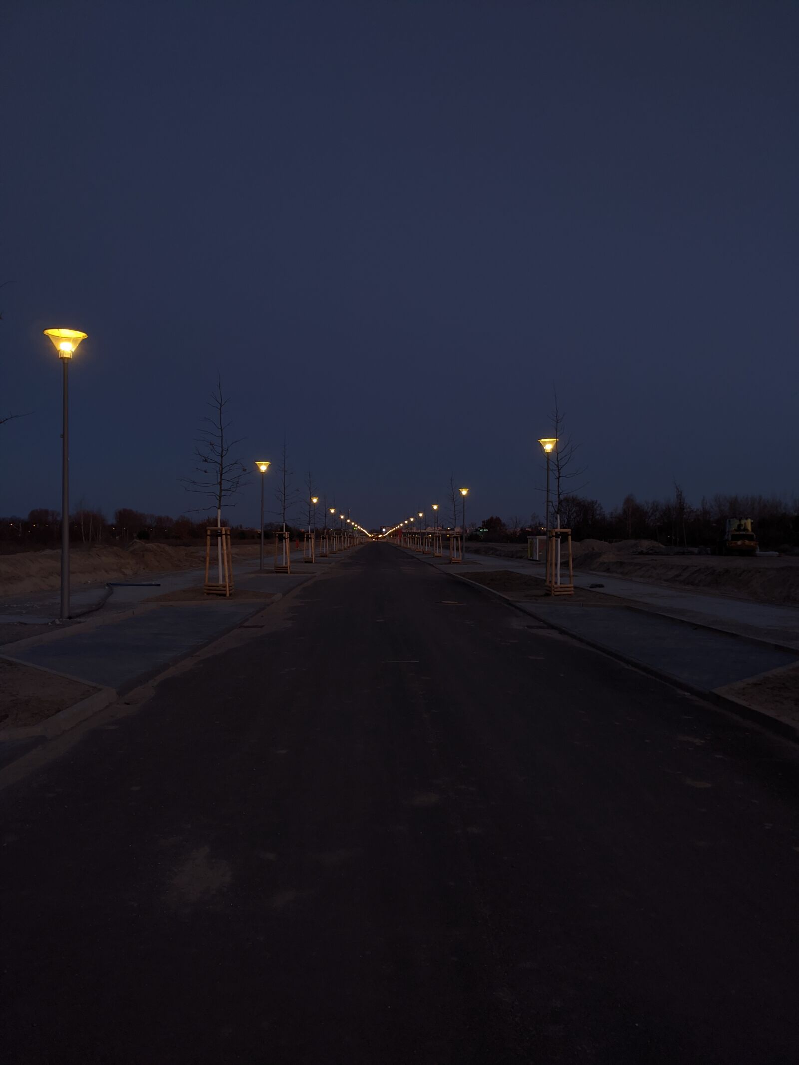 Google Pixel 3a sample photo. Street, lamps, night photography
