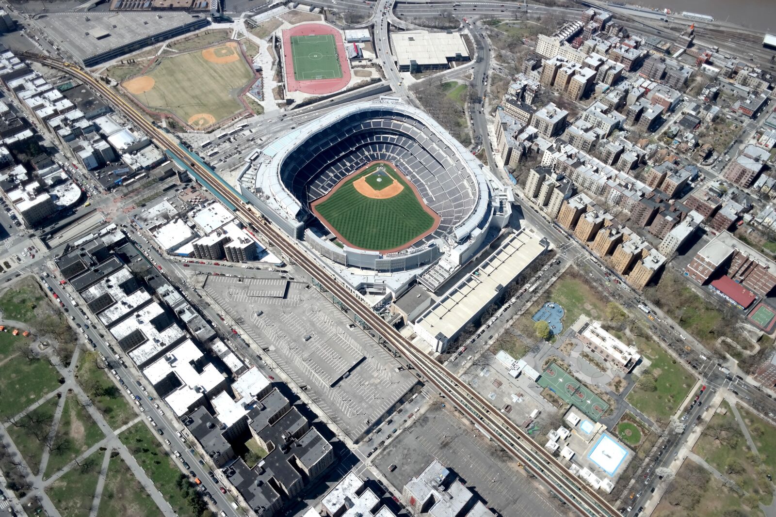 Samsung NX300 sample photo. Aerial, yankee, stadium photography