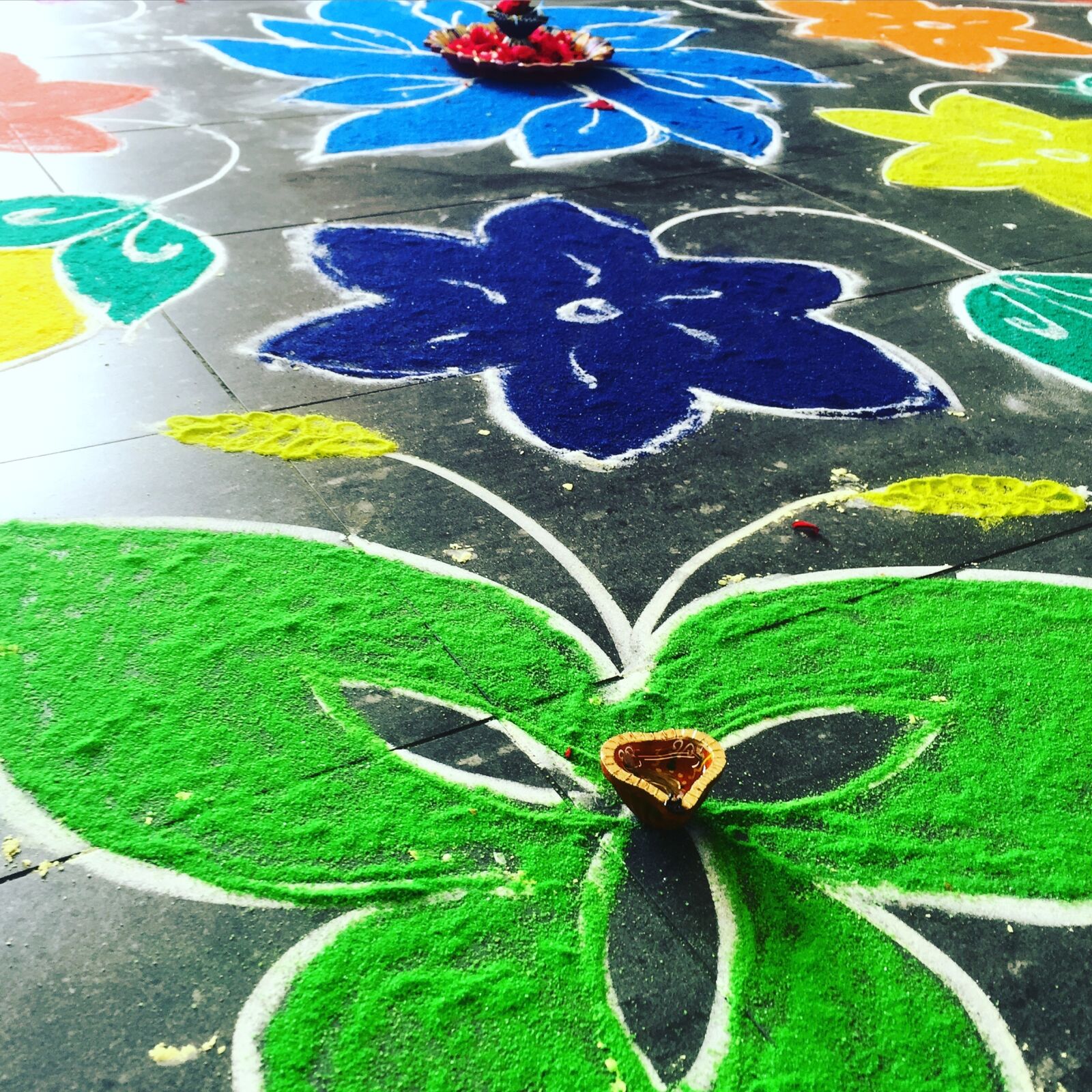 Apple iPhone 6 sample photo. Indian sand drawing, green photography
