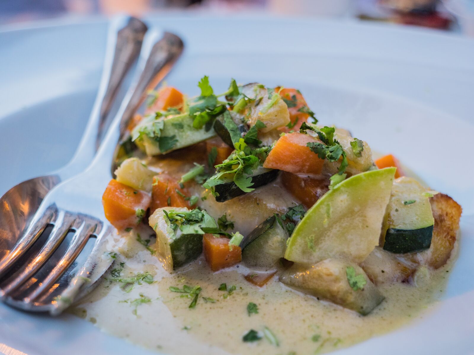 LEICA DG 12-60/F2.8-4.0 sample photo. Fish, green curry, ginger photography