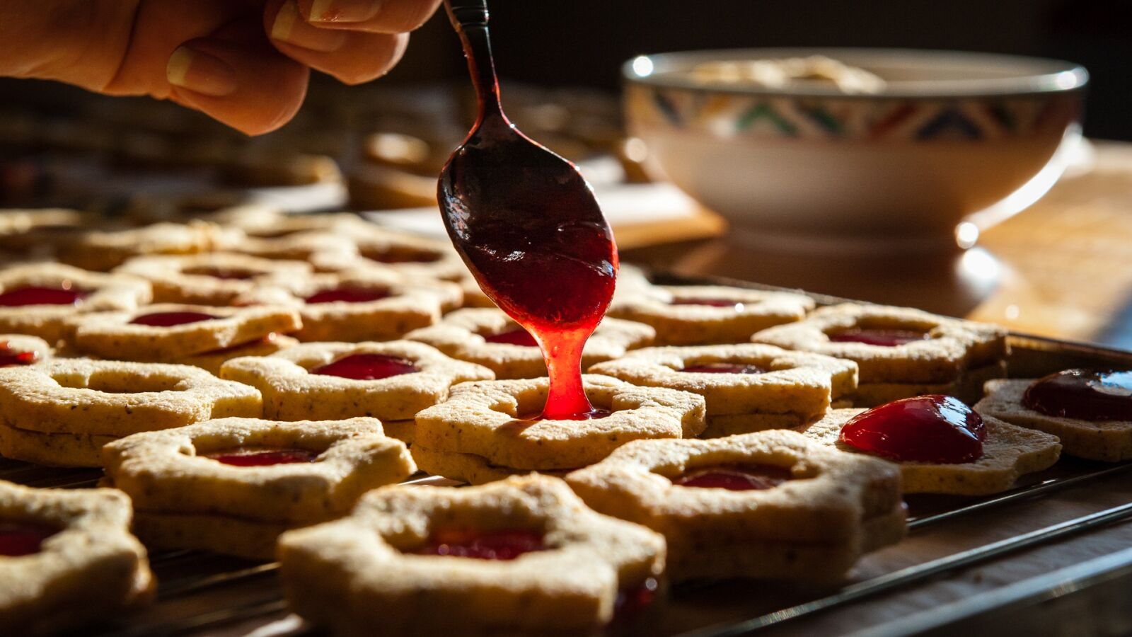 Nikon D700 sample photo. Christmas cookies, jam, spoon photography