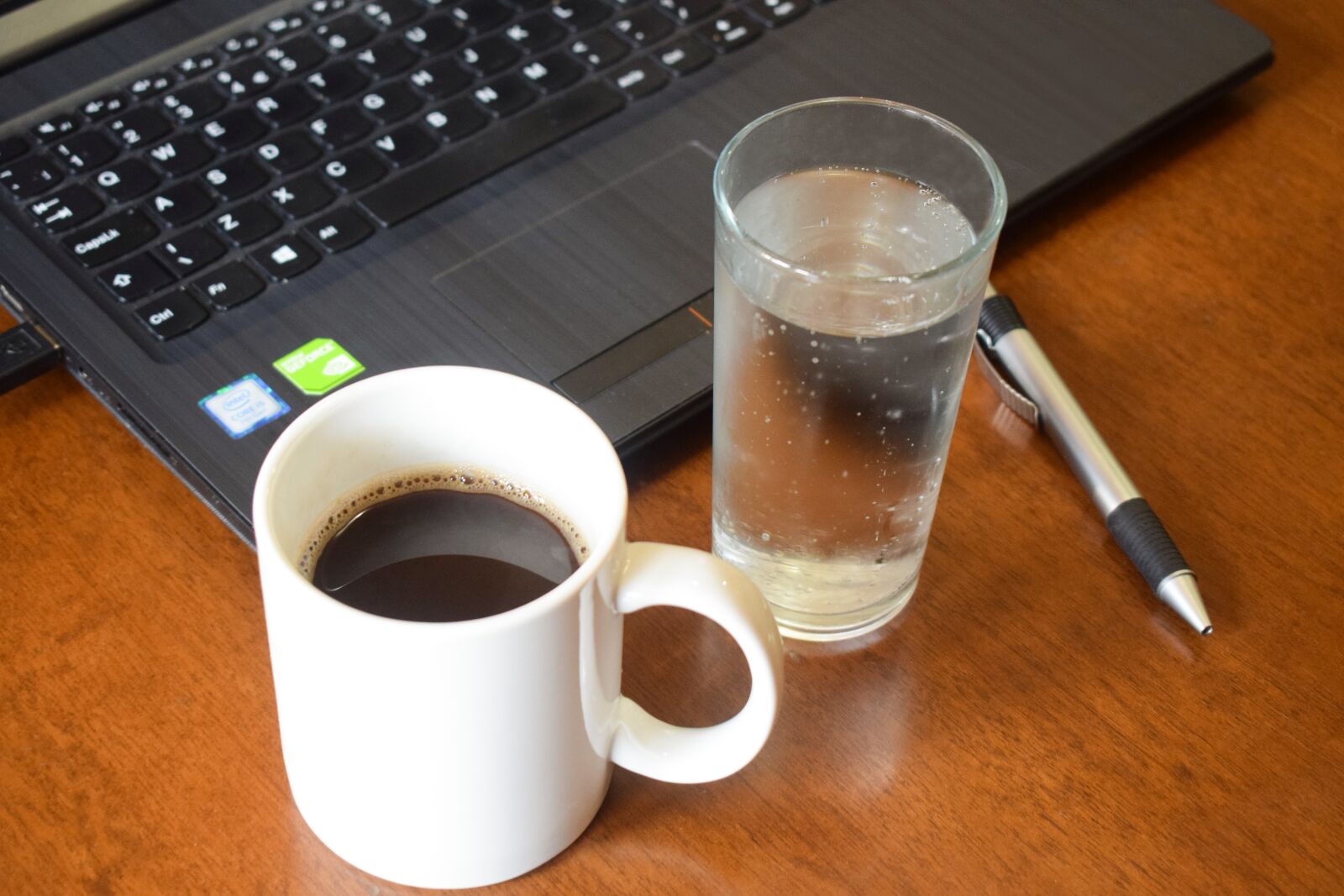 Nikon D3300 sample photo. Coffee, pen, notebook photography