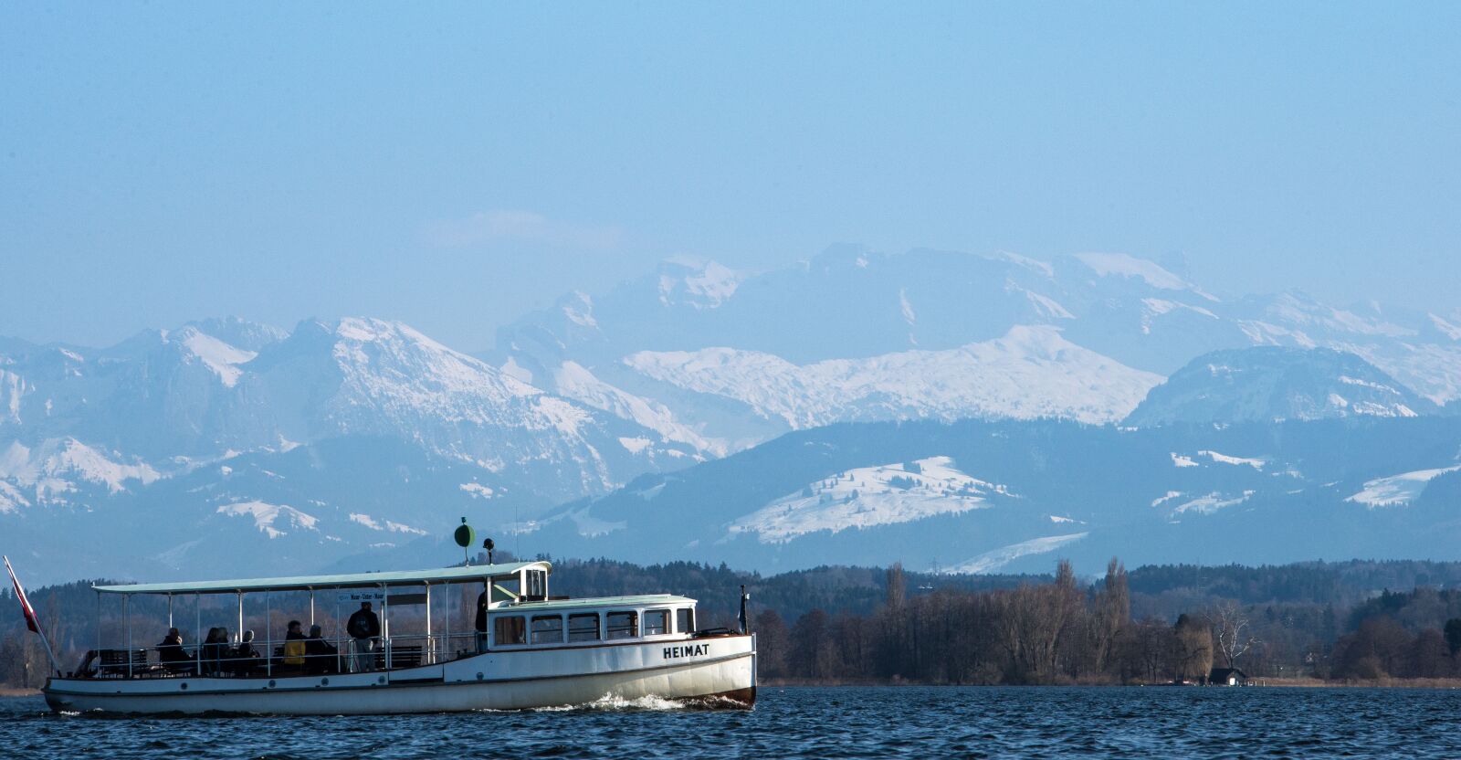 Nikon D610 sample photo. Ship, lake, mountains photography