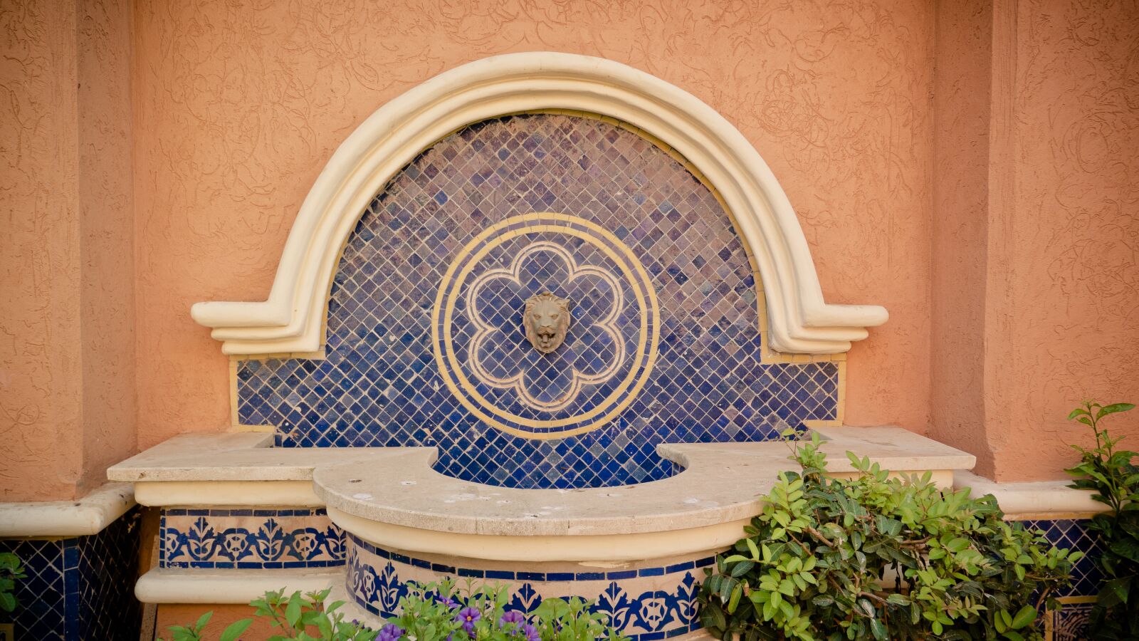 Panasonic Lumix DMC-LX100 sample photo. Lion fountain, mosaic, fountain photography