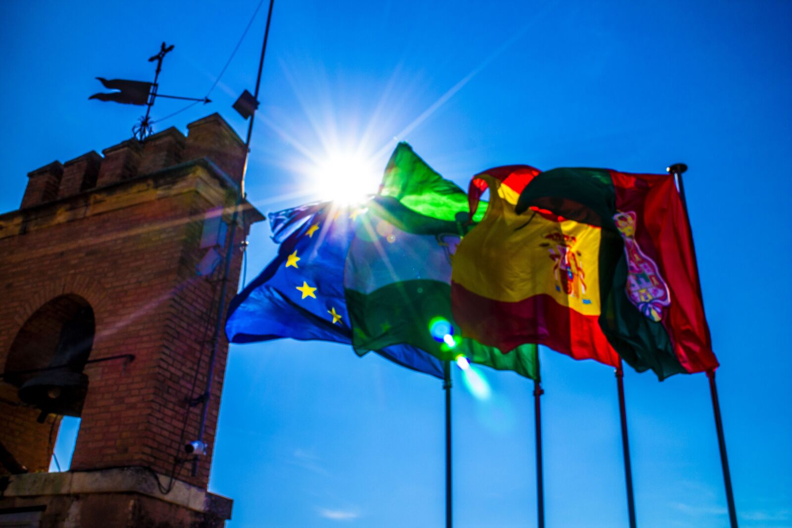 Canon EOS M sample photo. Flags, spain, eu photography