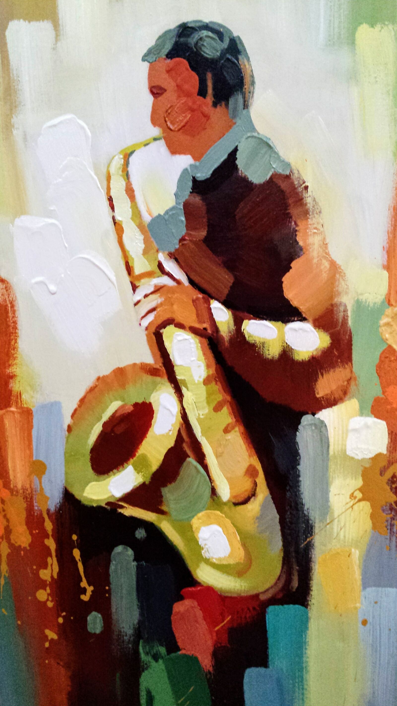Samsung Galaxy S4 sample photo. Saxophone, painting, art photography