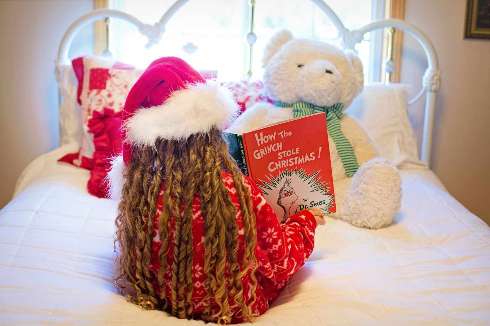Canon EF 50mm F1.4 USM sample photo. Christmas, reading, book photography