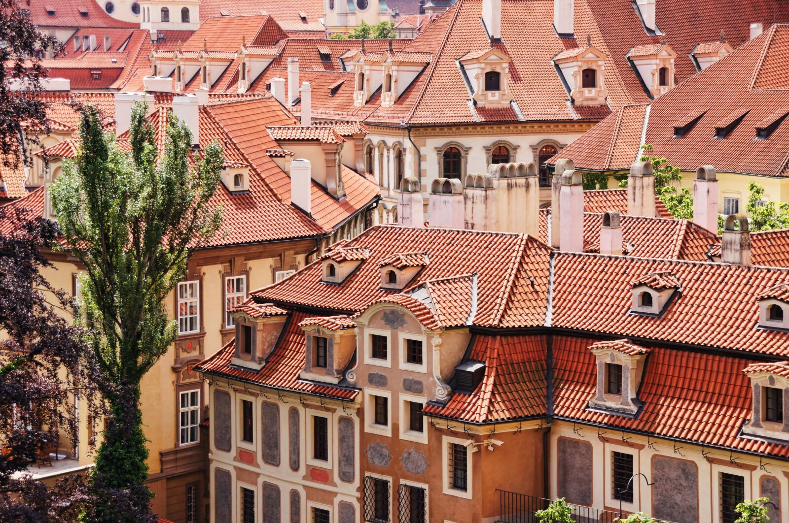 Sony Alpha DSLR-A580 sample photo. Roofs, bowever, prague photography