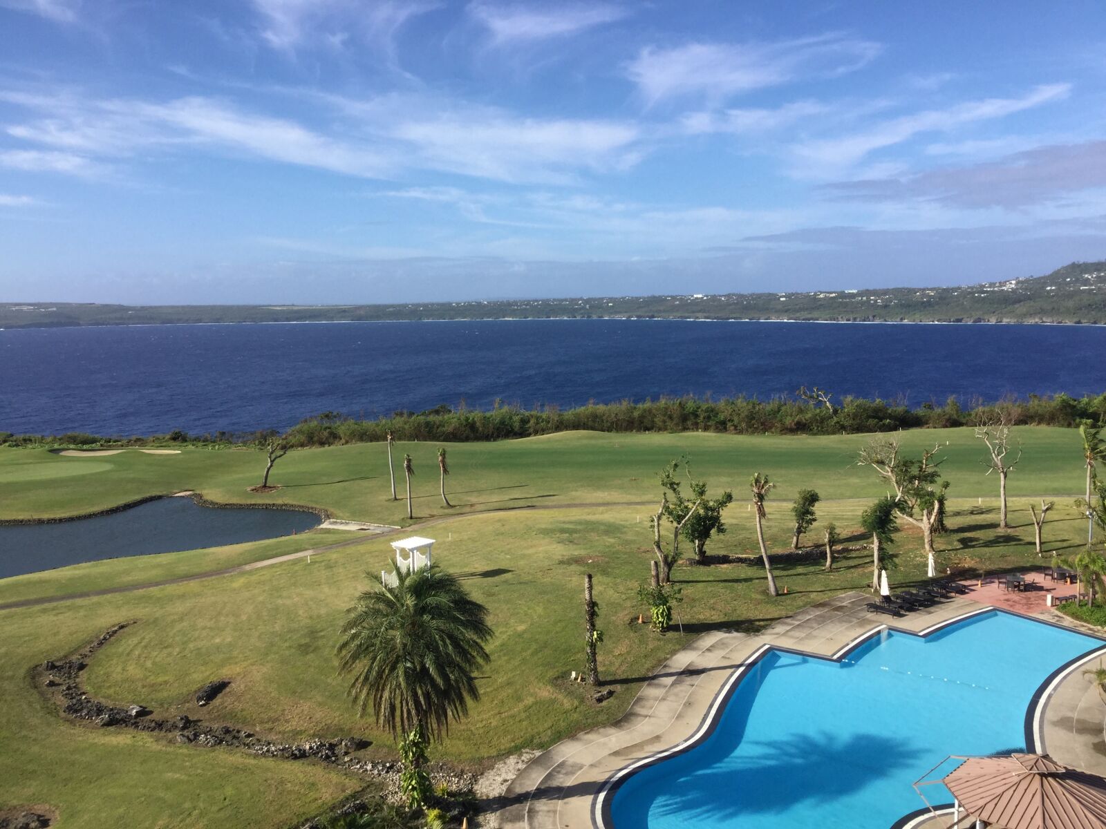 Apple iPad Air 2 sample photo. Golf course, hotel, sea photography