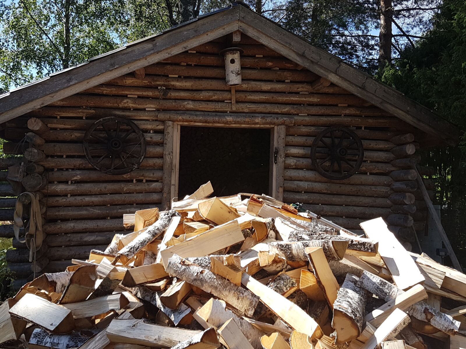 Samsung SM-G930F sample photo. Log cabin, log, halos photography
