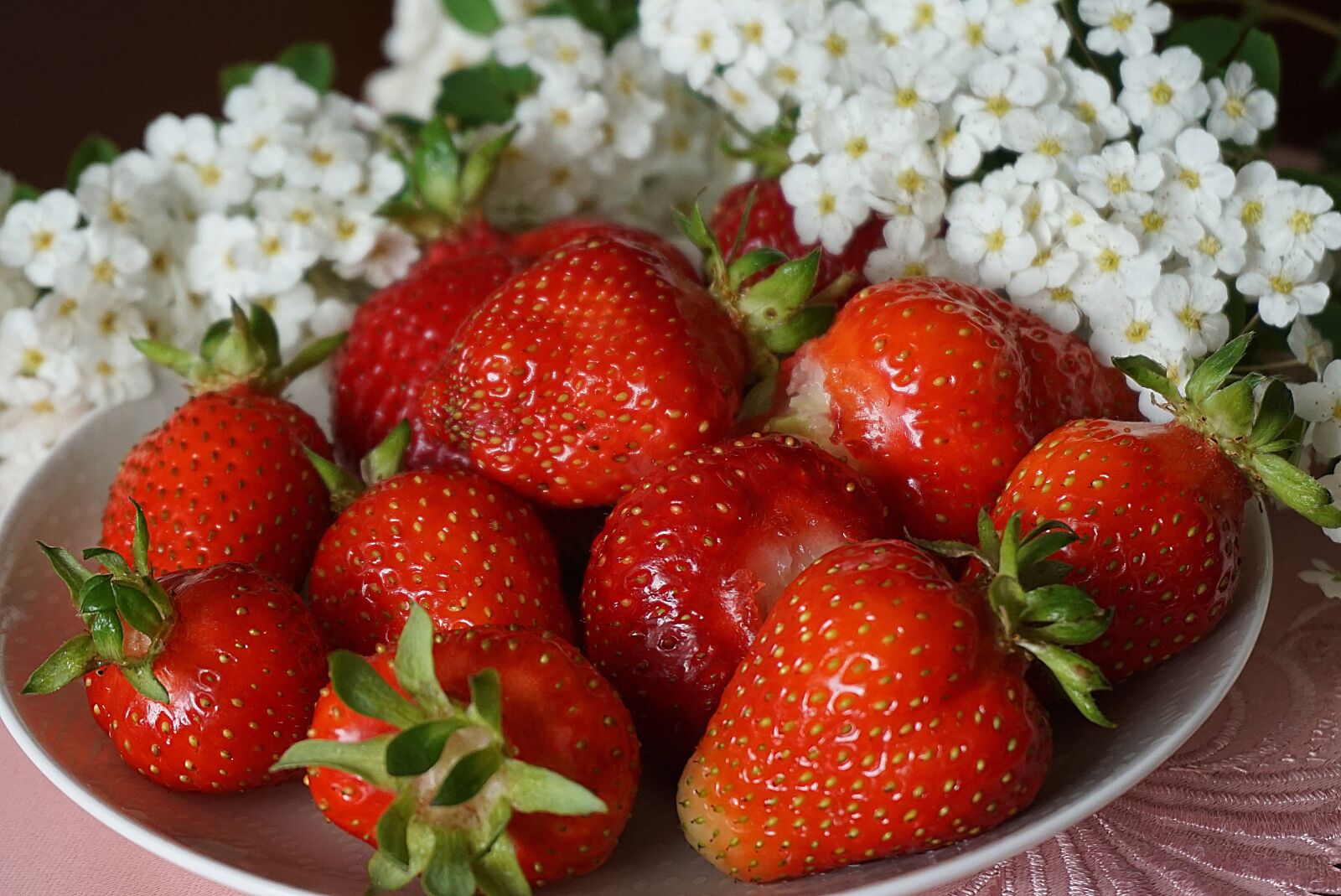 Sony a6000 sample photo. Strawberry ripe, red, white photography