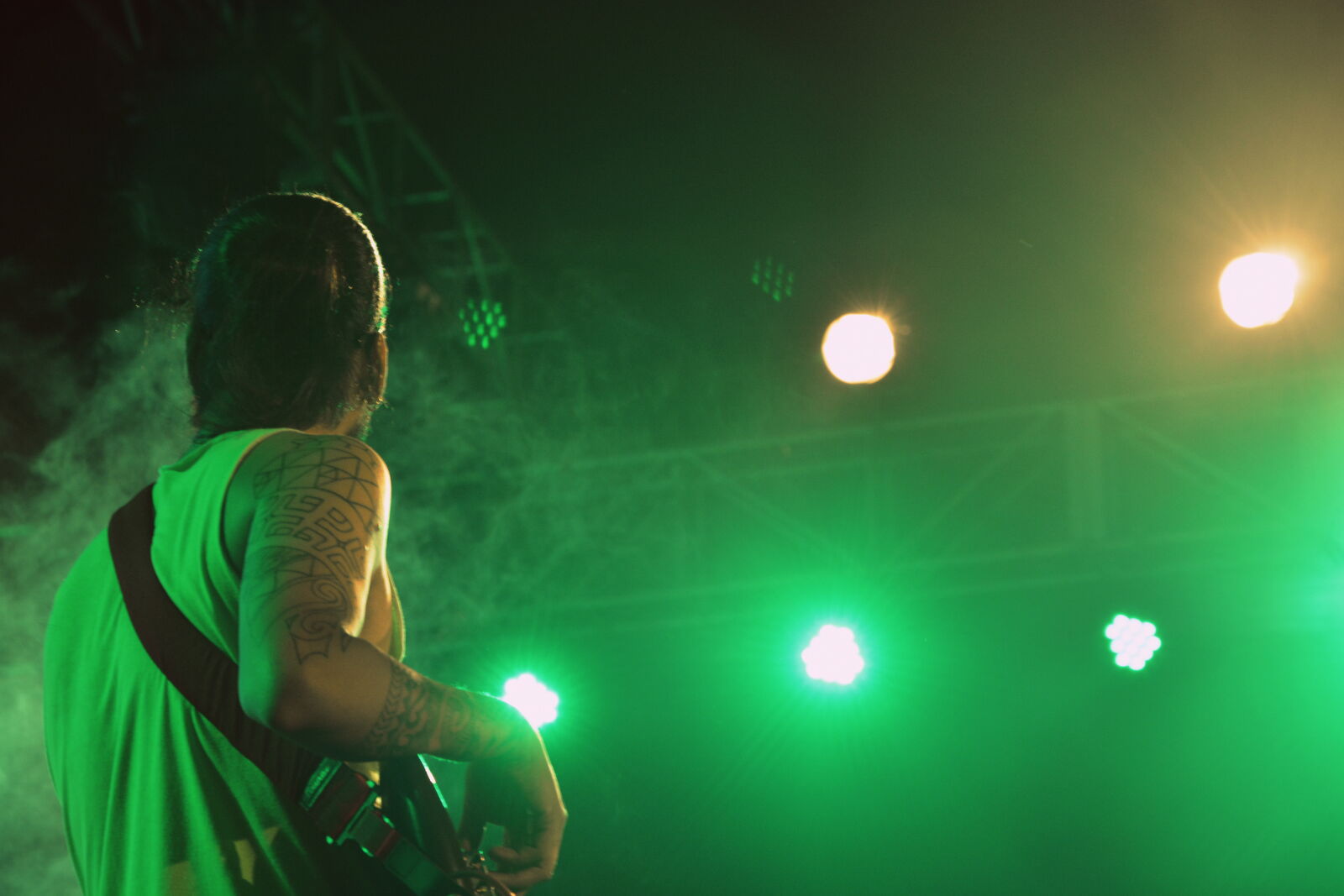 Nikon D5200 sample photo. Green, guitar, live, on photography