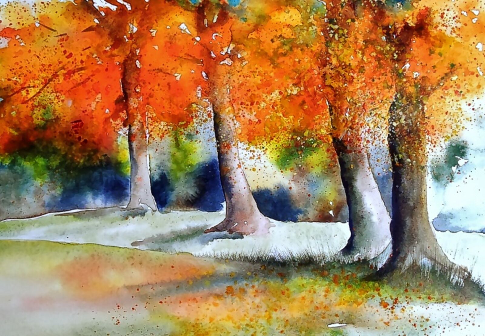 Samsung WB650 / VLUU WB650 /  WB660 sample photo. Watercolour painting, autumn, painting photography