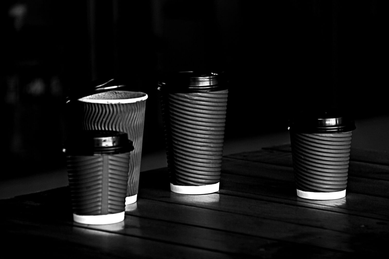 Canon EF-S 18-200mm F3.5-5.6 IS sample photo. Black, and, white, coffee photography