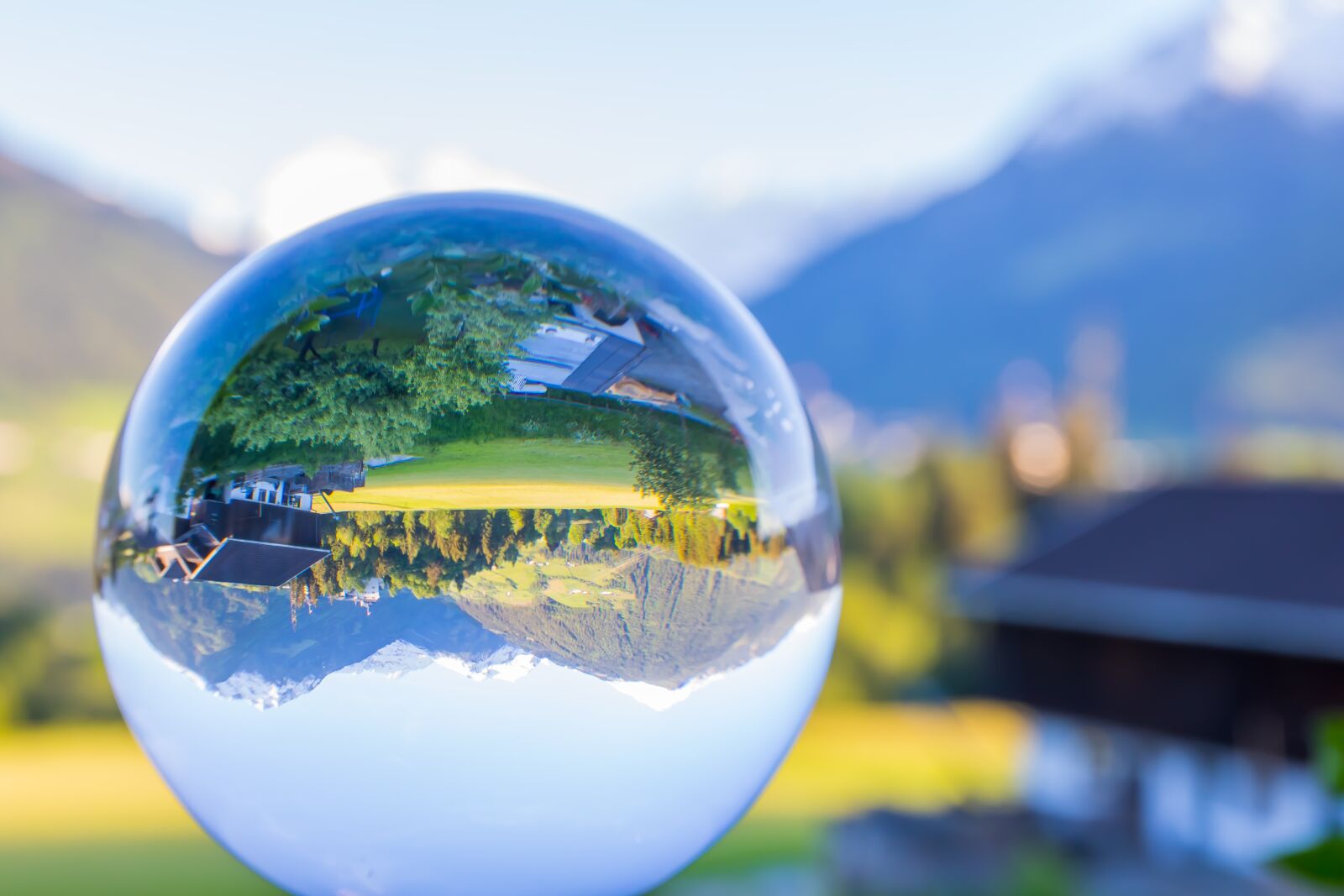 Canon EOS 7D Mark II sample photo. Glass ball, mountains, blue photography