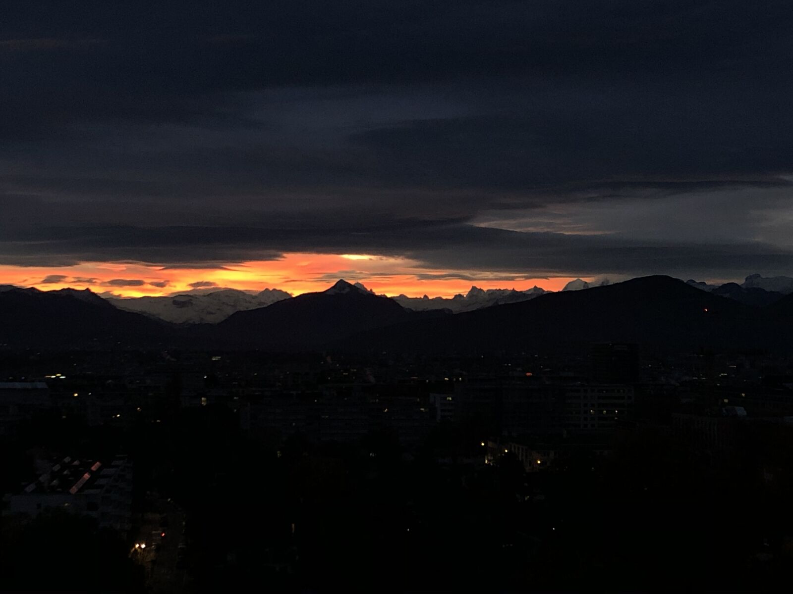 iPhone X back dual camera 4mm f/1.8 sample photo. Alps, geneva, sunrise photography