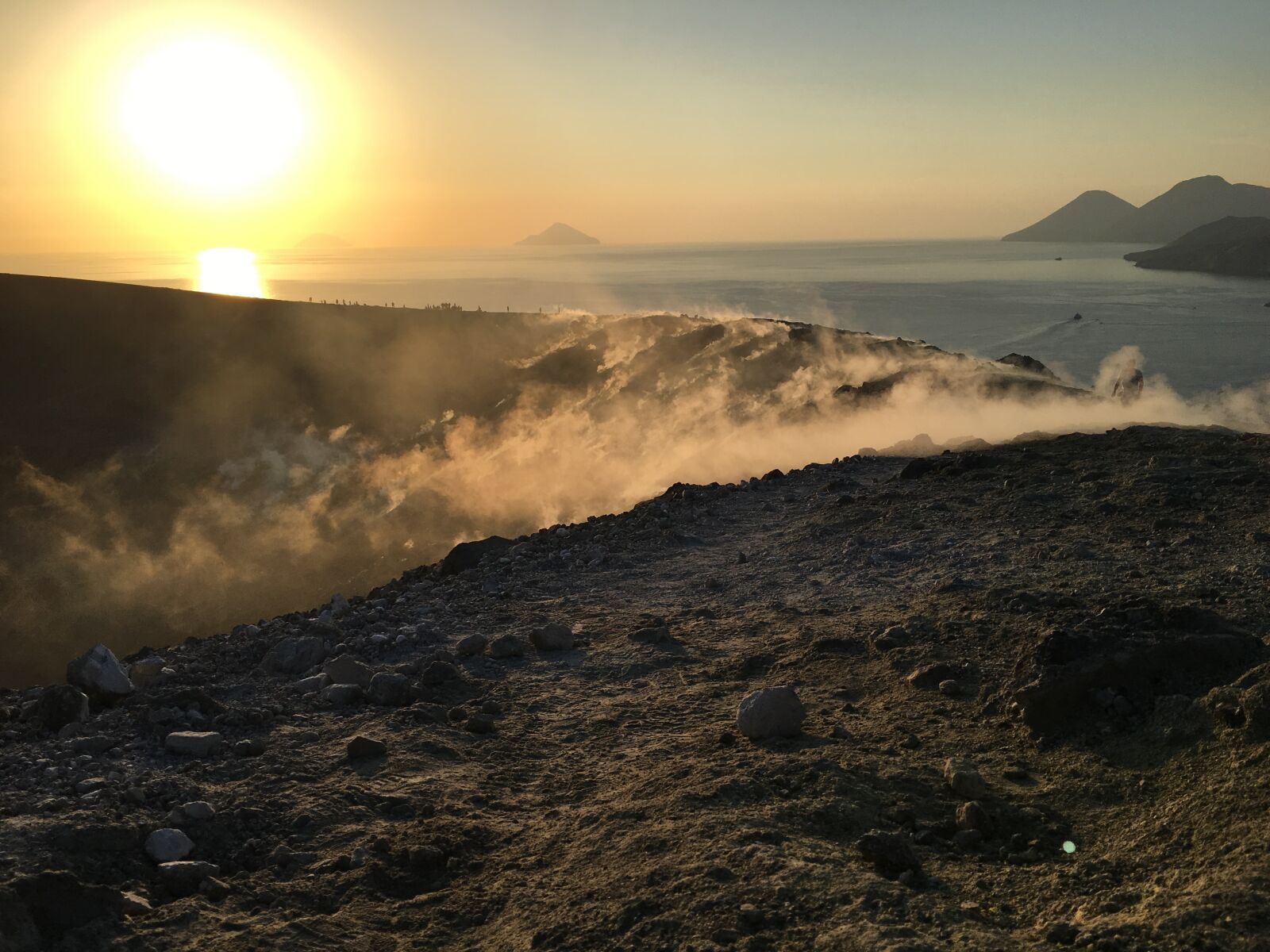 Apple iPhone 6s sample photo. Volcano, aeolian islands, sunset photography