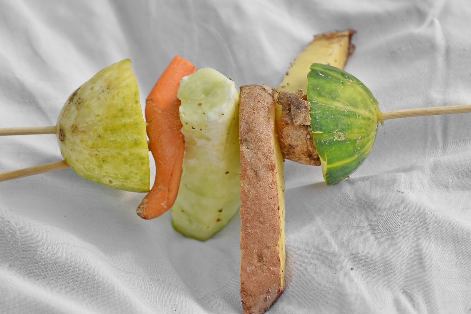 Nikon D5500 sample photo. Carrot, cucumber, potatoes, stick photography