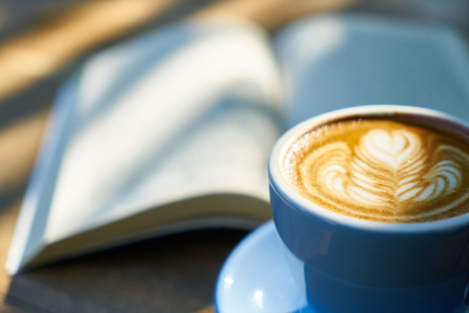 Sony a7R II sample photo. Coffee, latte, book photography