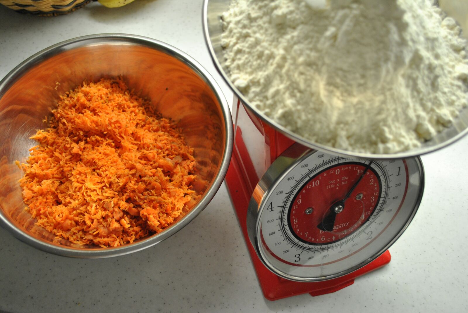 Nikon D3000 sample photo. Baking, flour, carrot photography