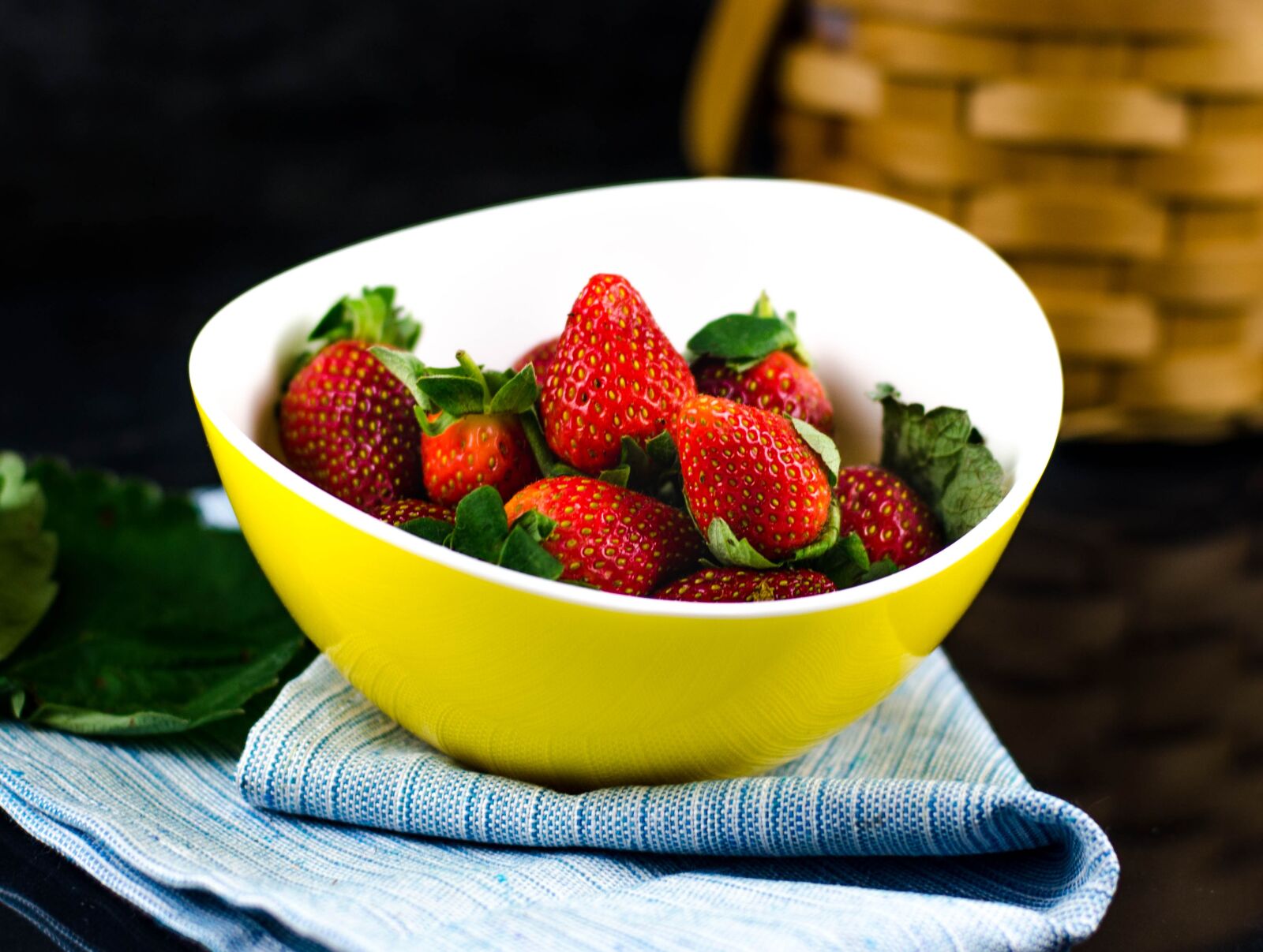 Nikon D7000 sample photo. Strawberry in yellow bowl photography