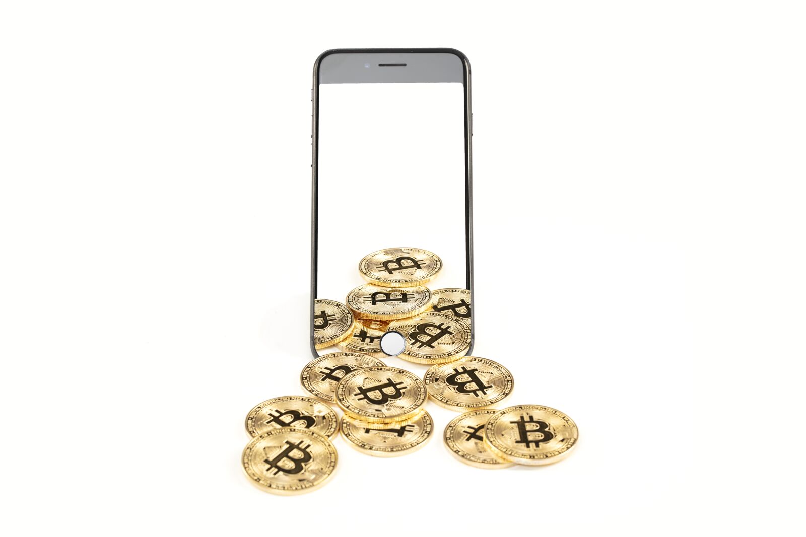 Canon EOS 5DS R sample photo. Bitcoin, smartphone, money photography
