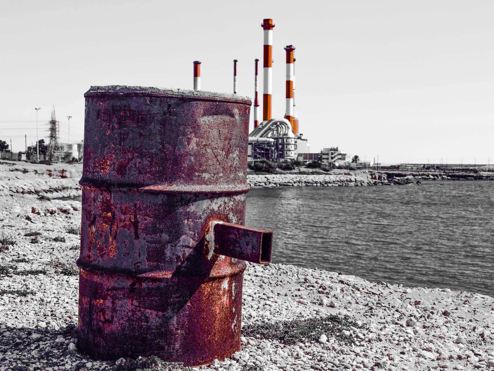 Nikon D3300 sample photo. Barrel, rusty, pollution photography