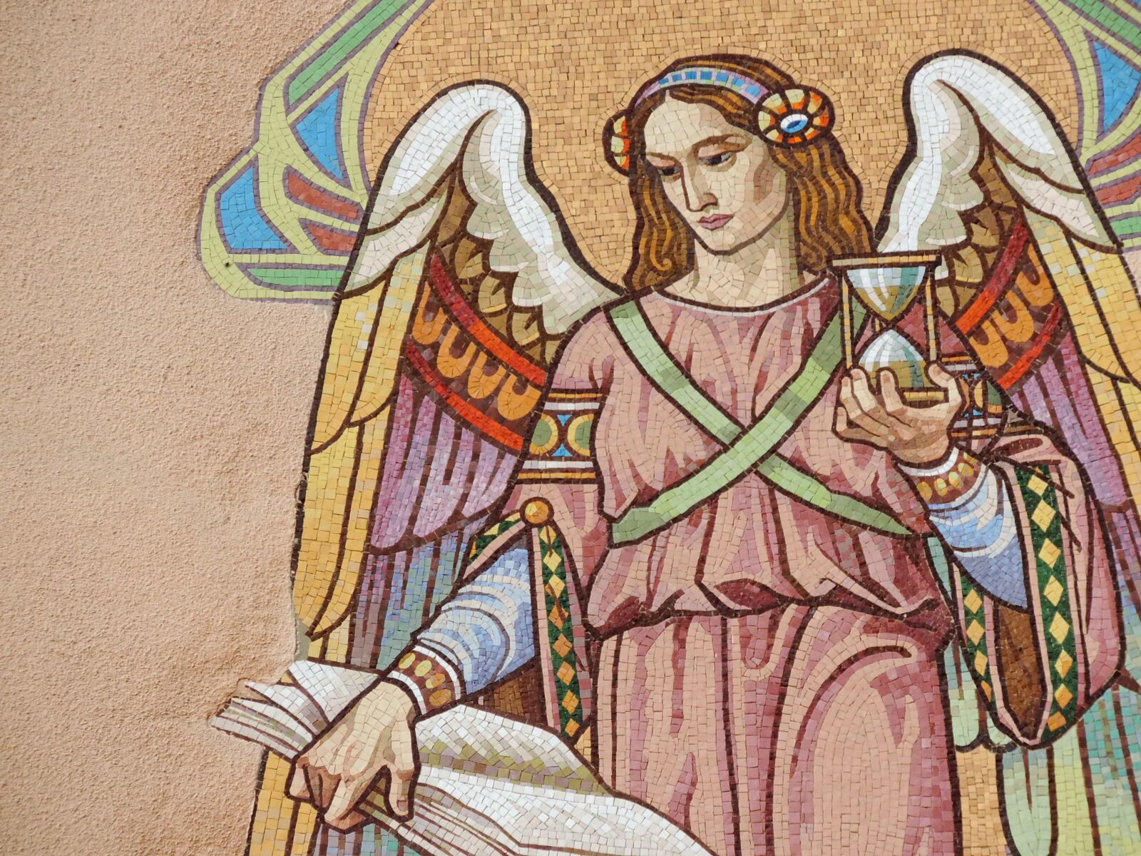 Nikon Coolpix P520 sample photo. Angel, book, mosaic, portrait photography