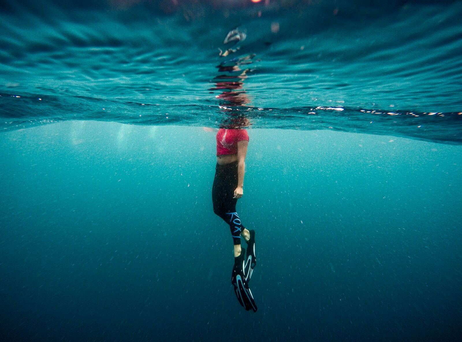 GoPro HERO4 Silver sample photo. Flippers, ocean, person photography