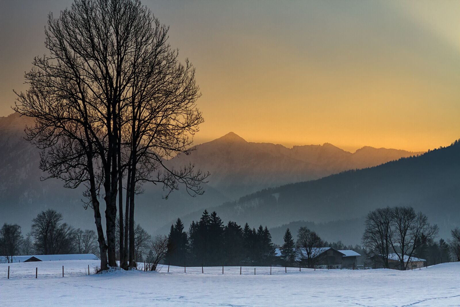 Canon EOS 7D sample photo. Sunset, fischbachau, mountains photography
