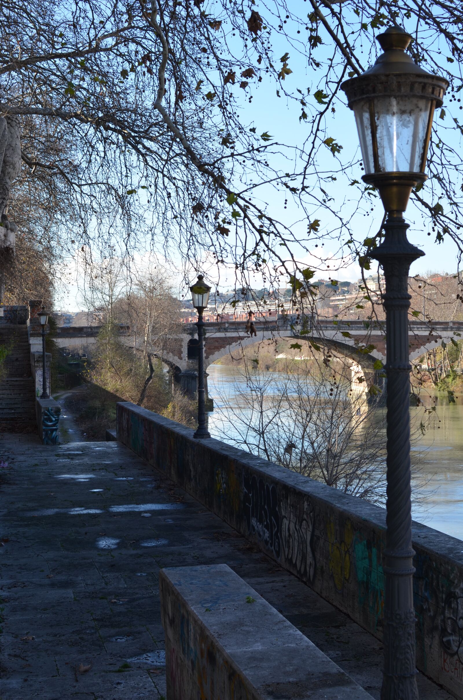 Nikon D5100 sample photo. Lamppost, winter, bridge photography