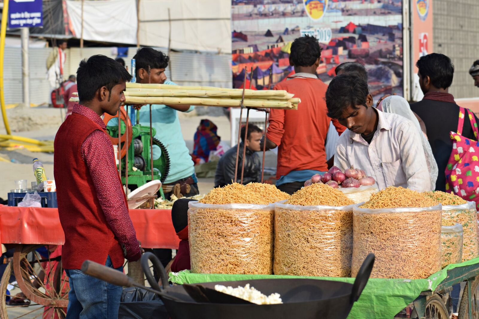 Nikon D3300 sample photo. Street vendor, namkeen seller photography