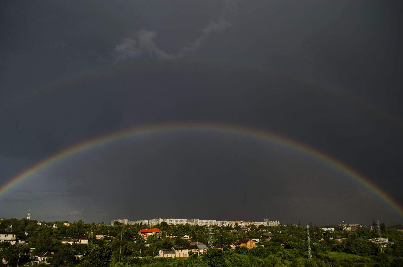 Nikon D5100 sample photo. Rainbow, city, panorama photography
