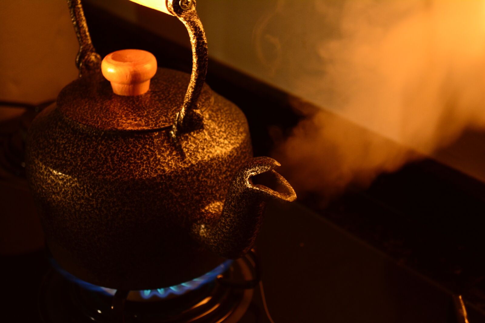 Nikon D5200 sample photo. Teapot, coffee, smoke photography