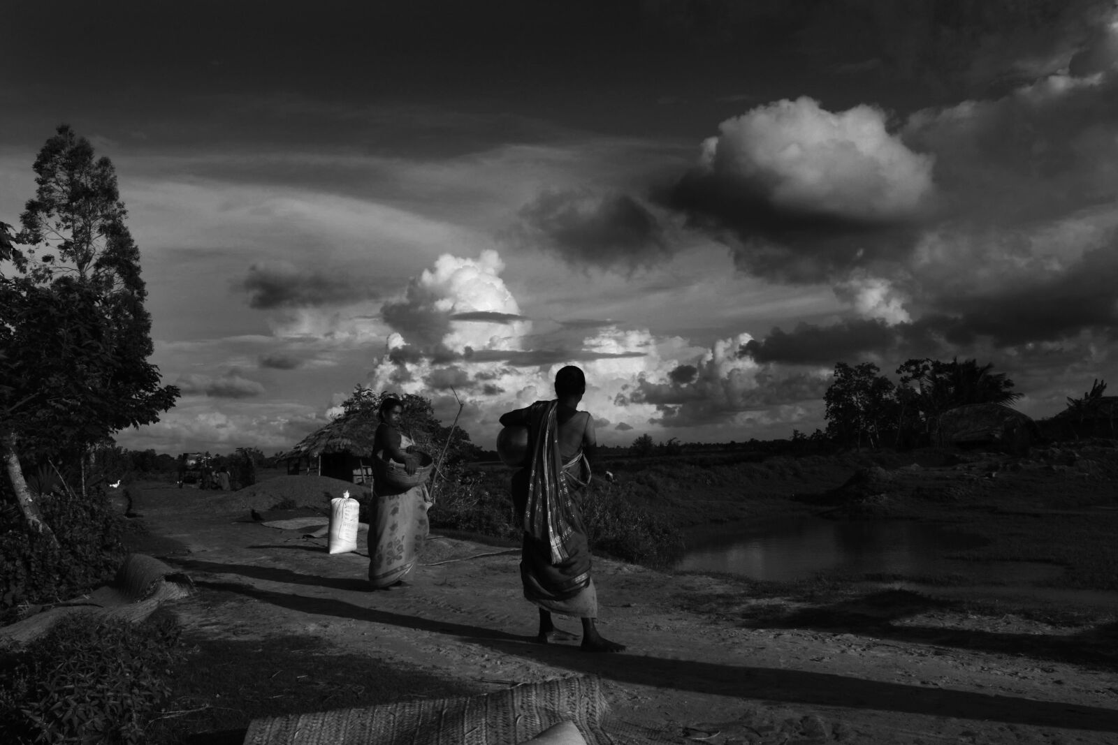 Canon EOS 500D (EOS Rebel T1i / EOS Kiss X3) sample photo. Bangladesh, canal, fisherman, flower photography