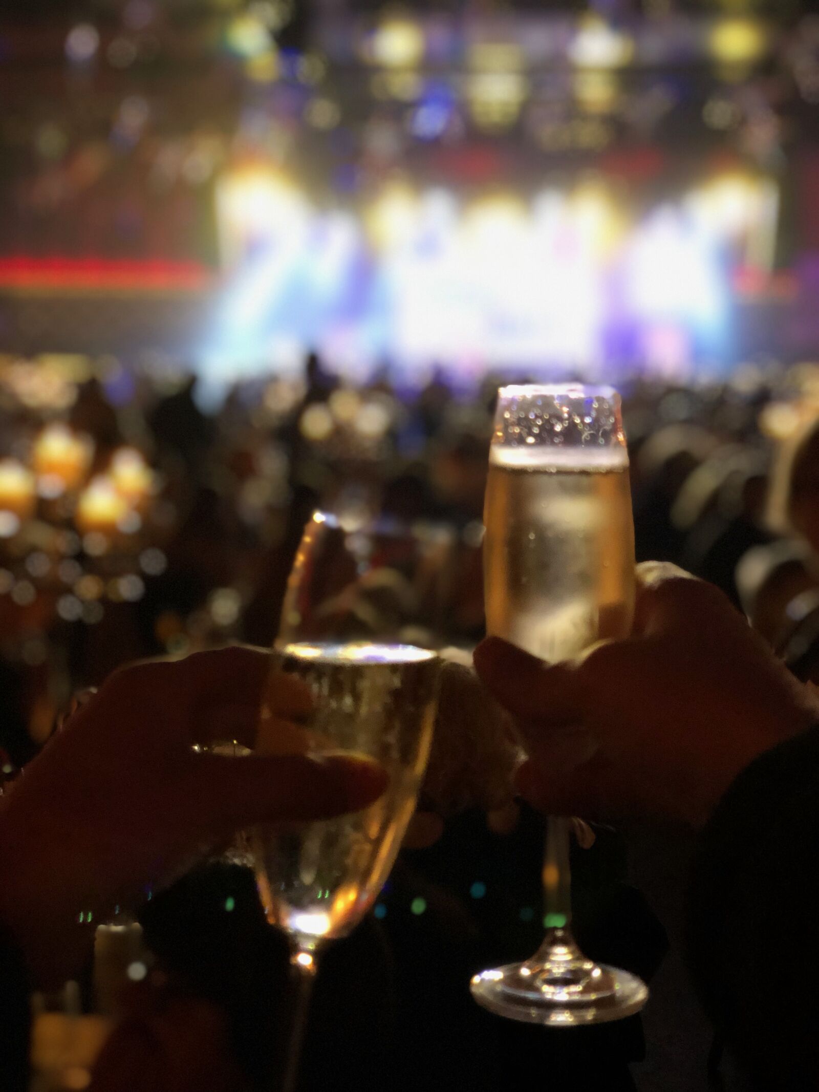 iPhone X back dual camera 6mm f/2.4 sample photo. Champagne, new year's eve photography