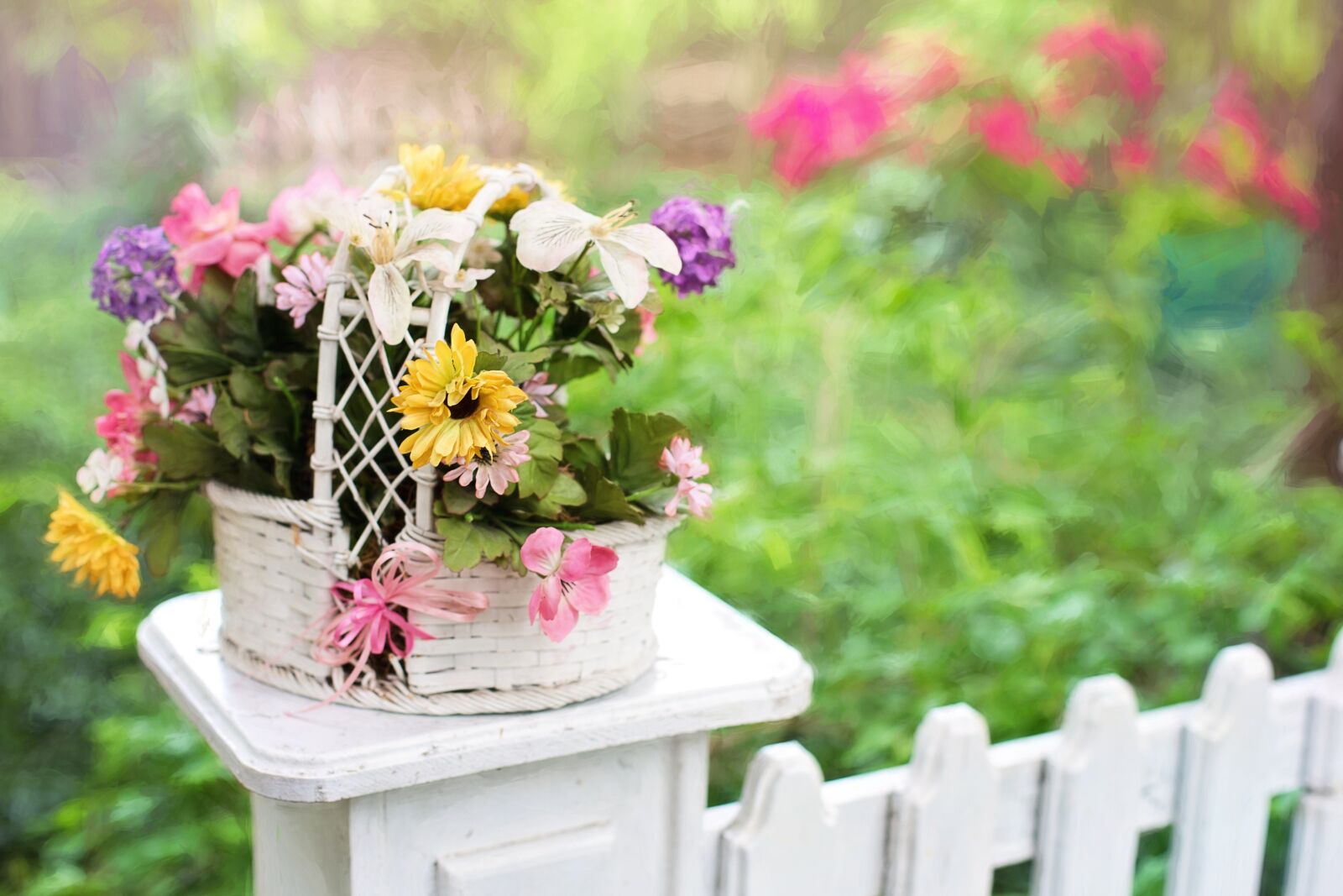 Canon EF 50mm F1.4 USM sample photo. Flower basket, flowers, blooms photography