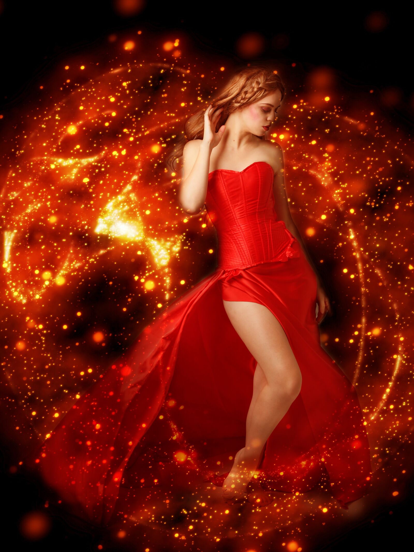 Canon EOS 5D Mark II sample photo. Woman, red, composing photography