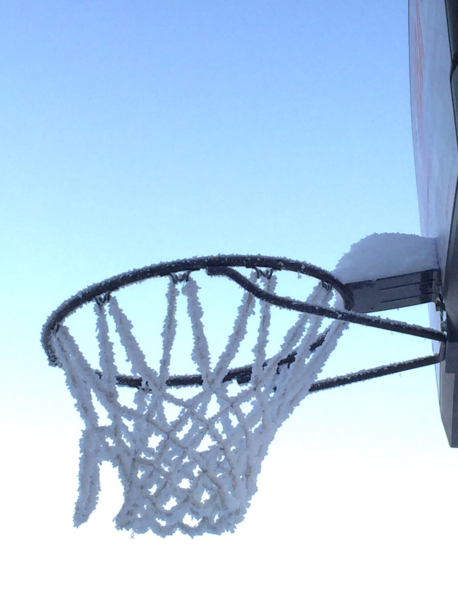 Apple iPhone 6 sample photo. Basketball, hoop, frozen photography