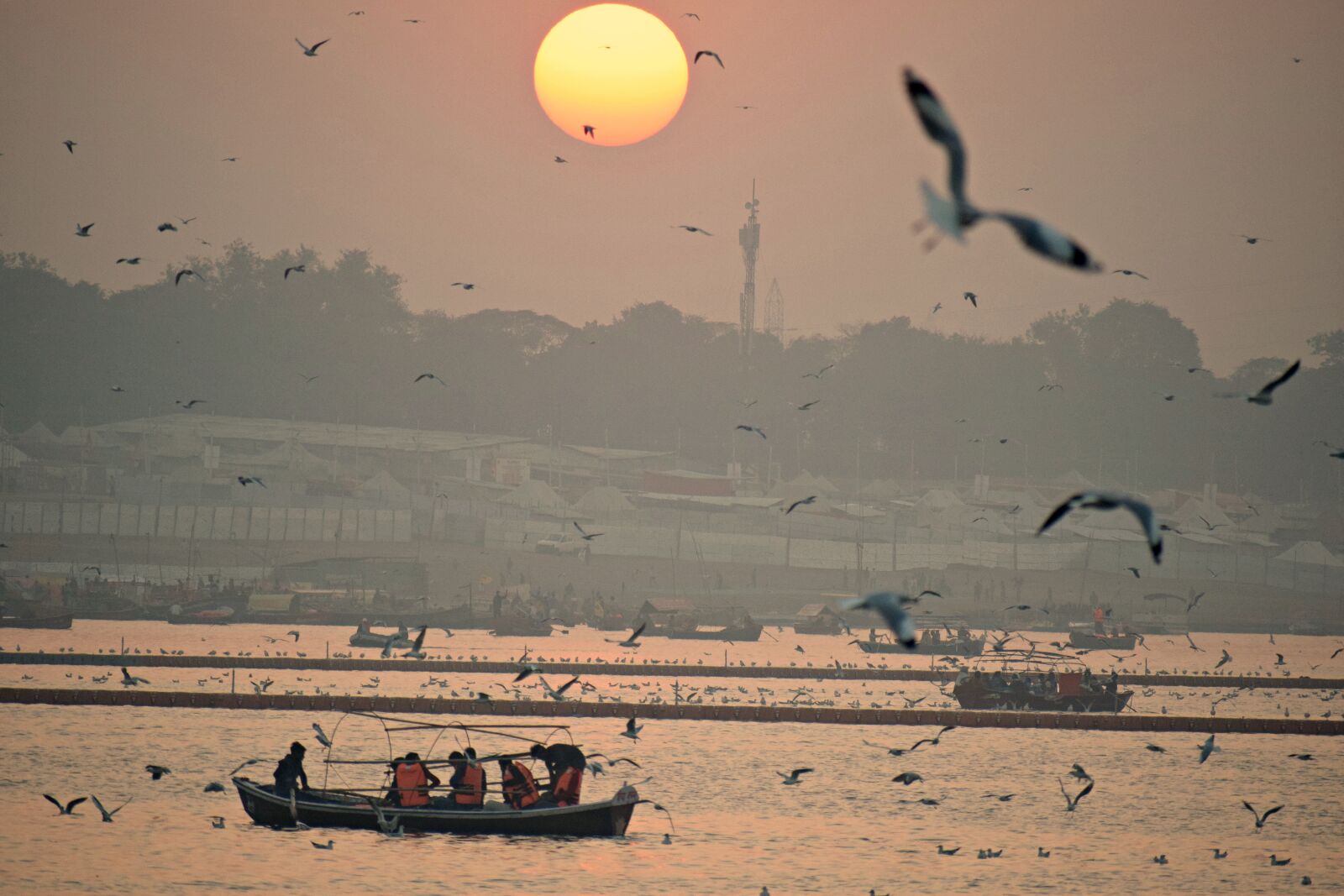Nikon D3300 sample photo. Sunset, river, boats photography