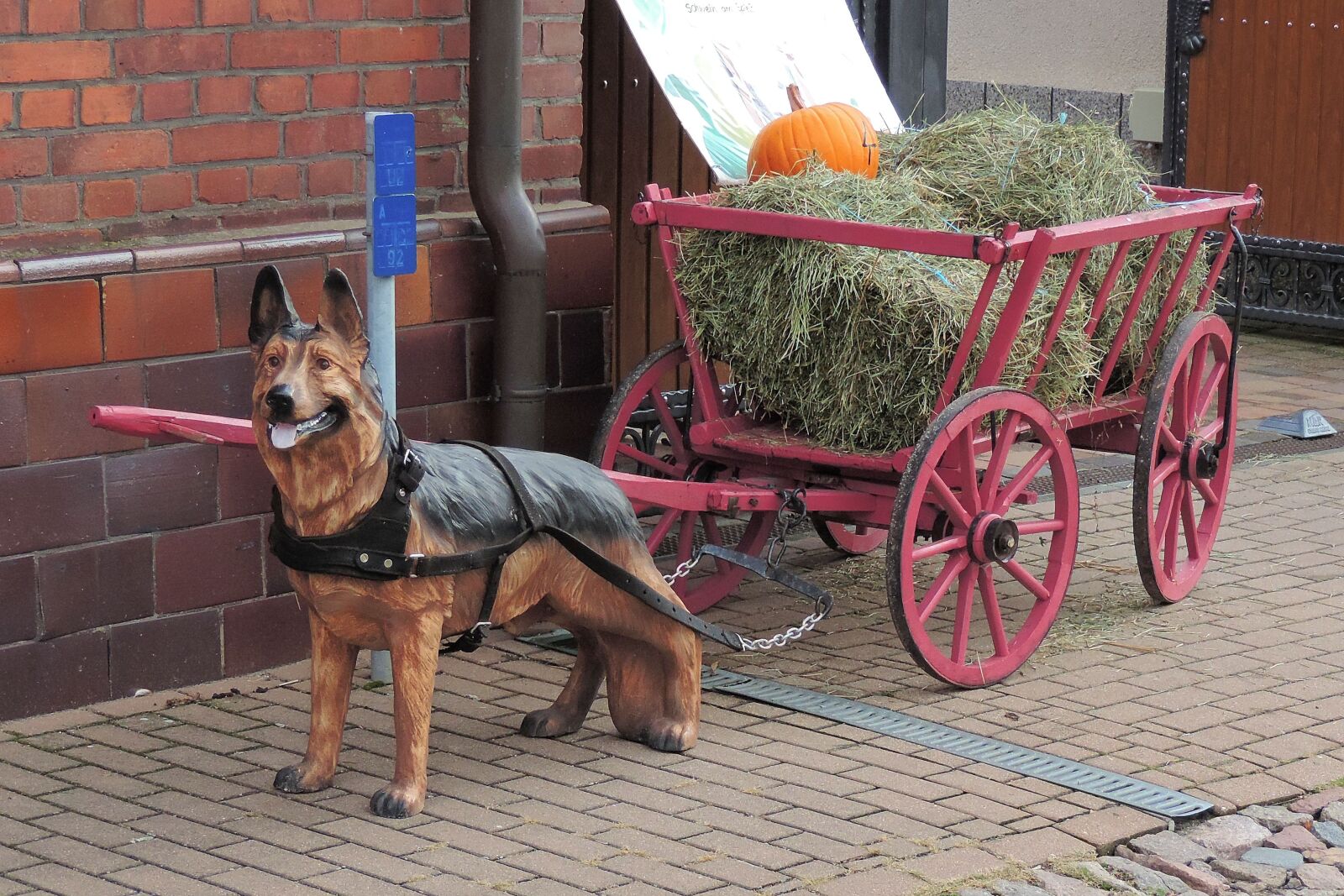 Nikon Coolpix P520 sample photo. Handcart, figure, dog photography