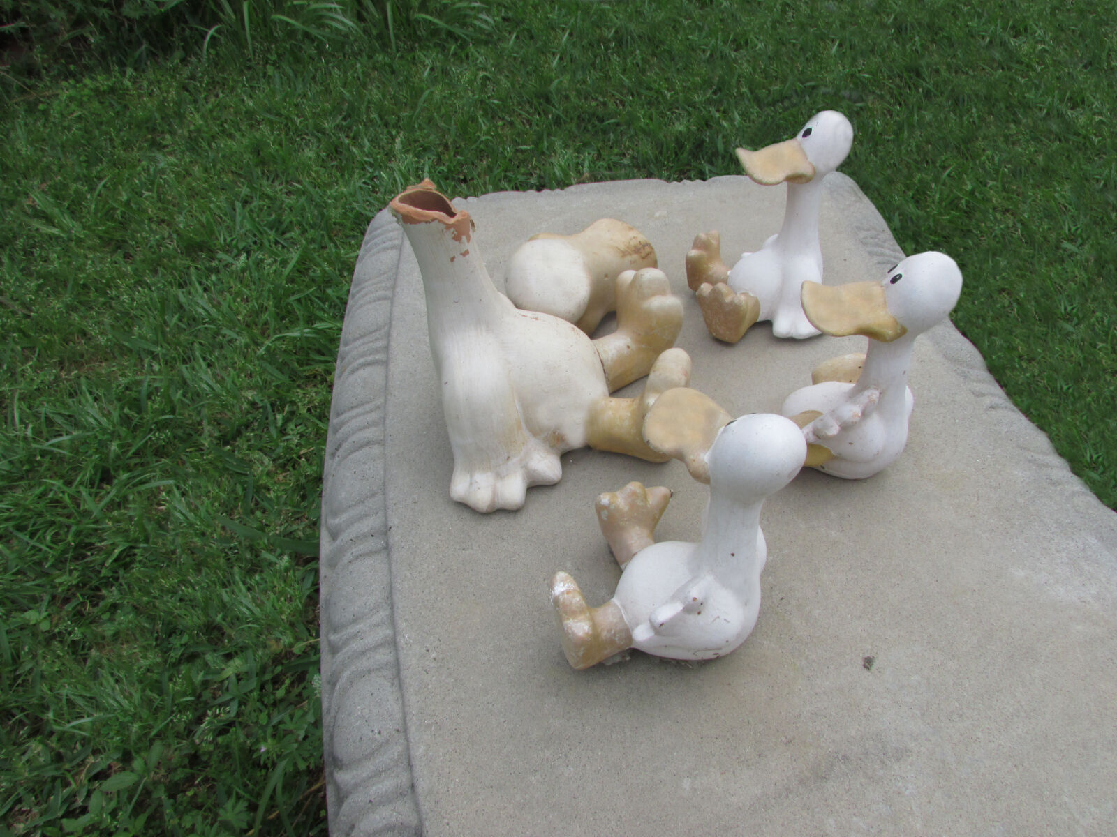 Canon PowerShot SX500 IS sample photo. Bench, ceramics, comical, duck photography