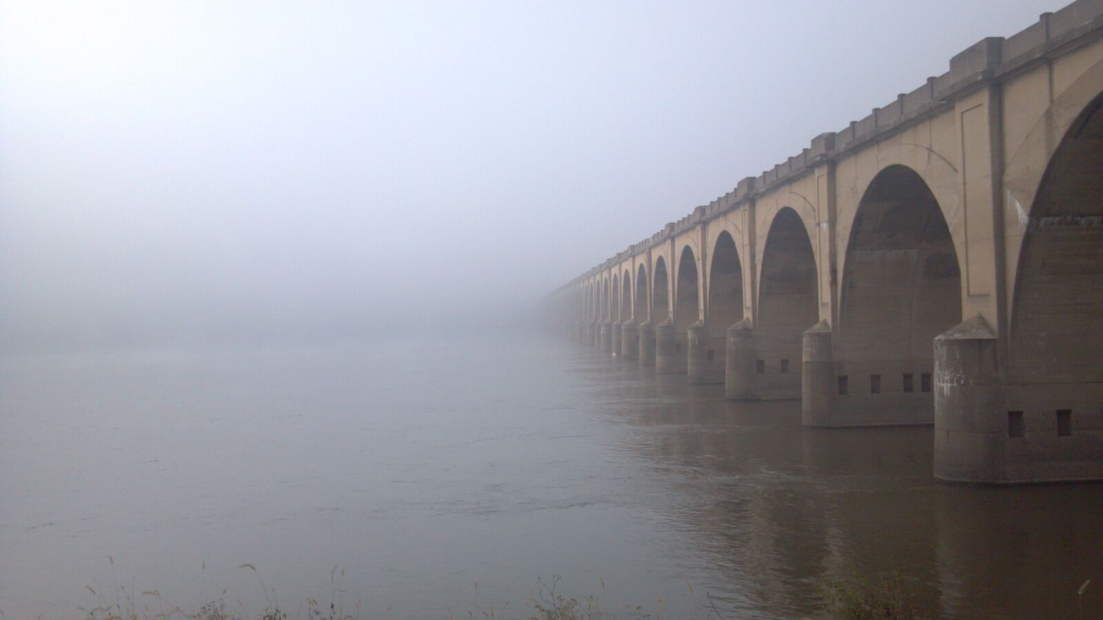 Motorola DROID X2 sample photo. Bridge, fog, architecture photography