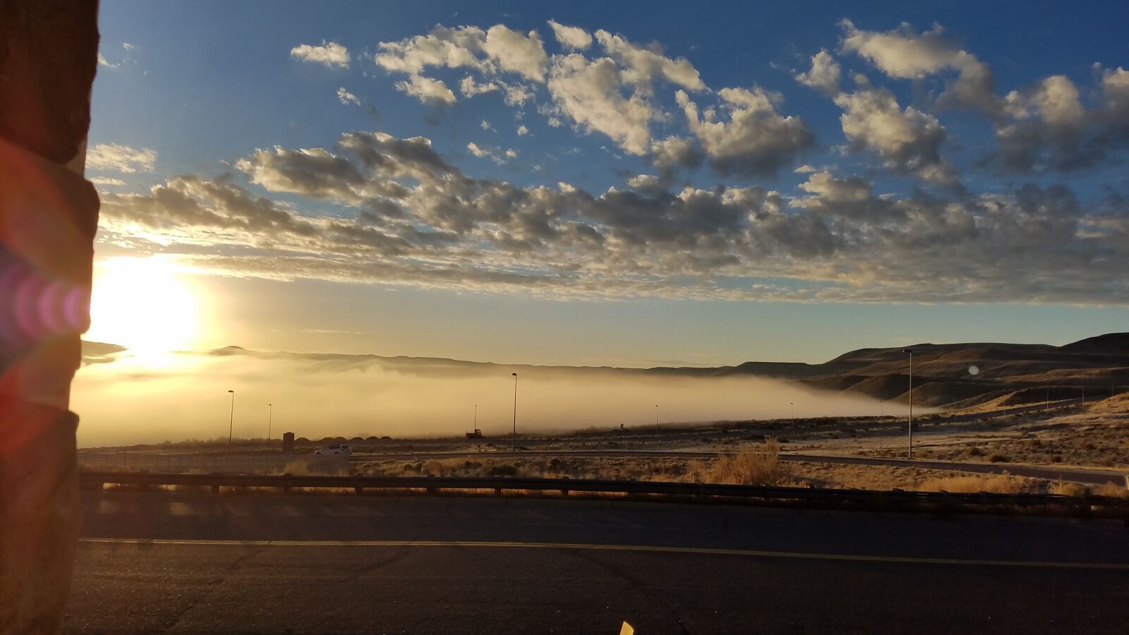 Samsung Galaxy S7 Edge sample photo. River fog, buttes, clouds photography