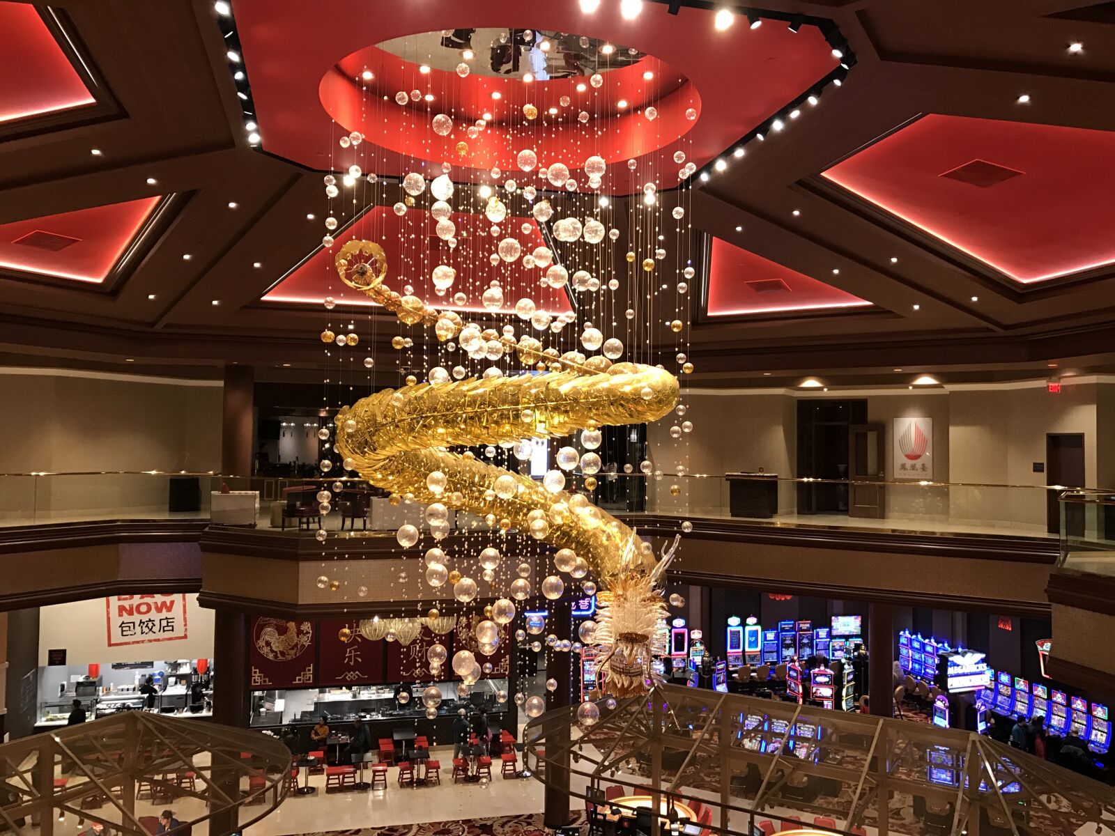 iPhone 7 Plus back dual camera 3.99mm f/1.8 sample photo. Casino, dragon, gold photography