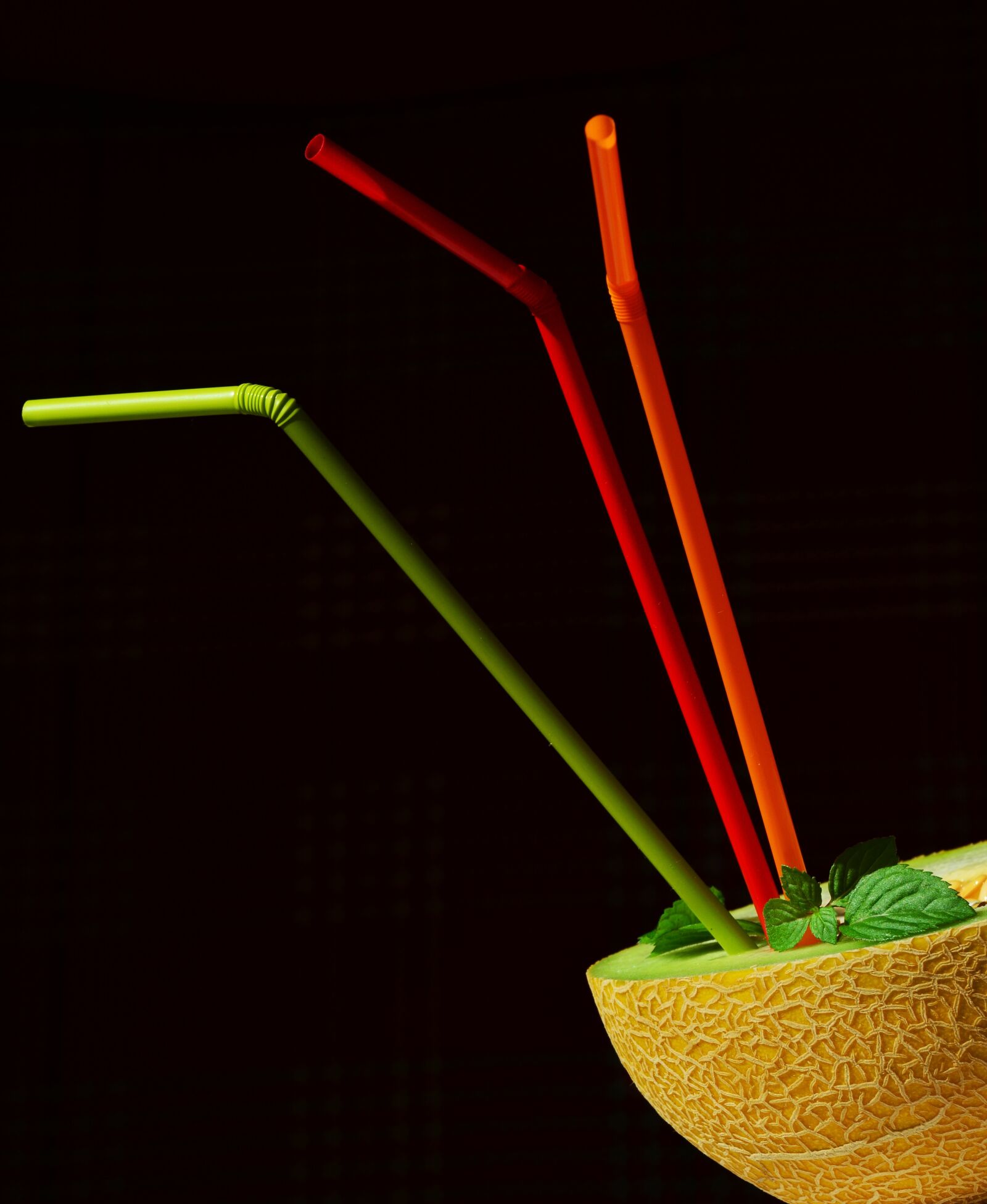 Nikon D5200 sample photo. Straws, melon, juice photography