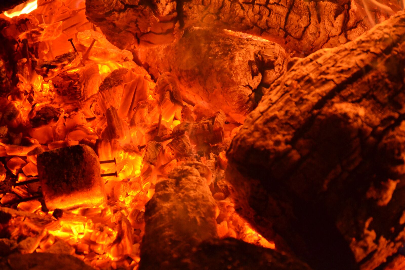 Nikon D3100 sample photo. Embers, campfire, glow photography