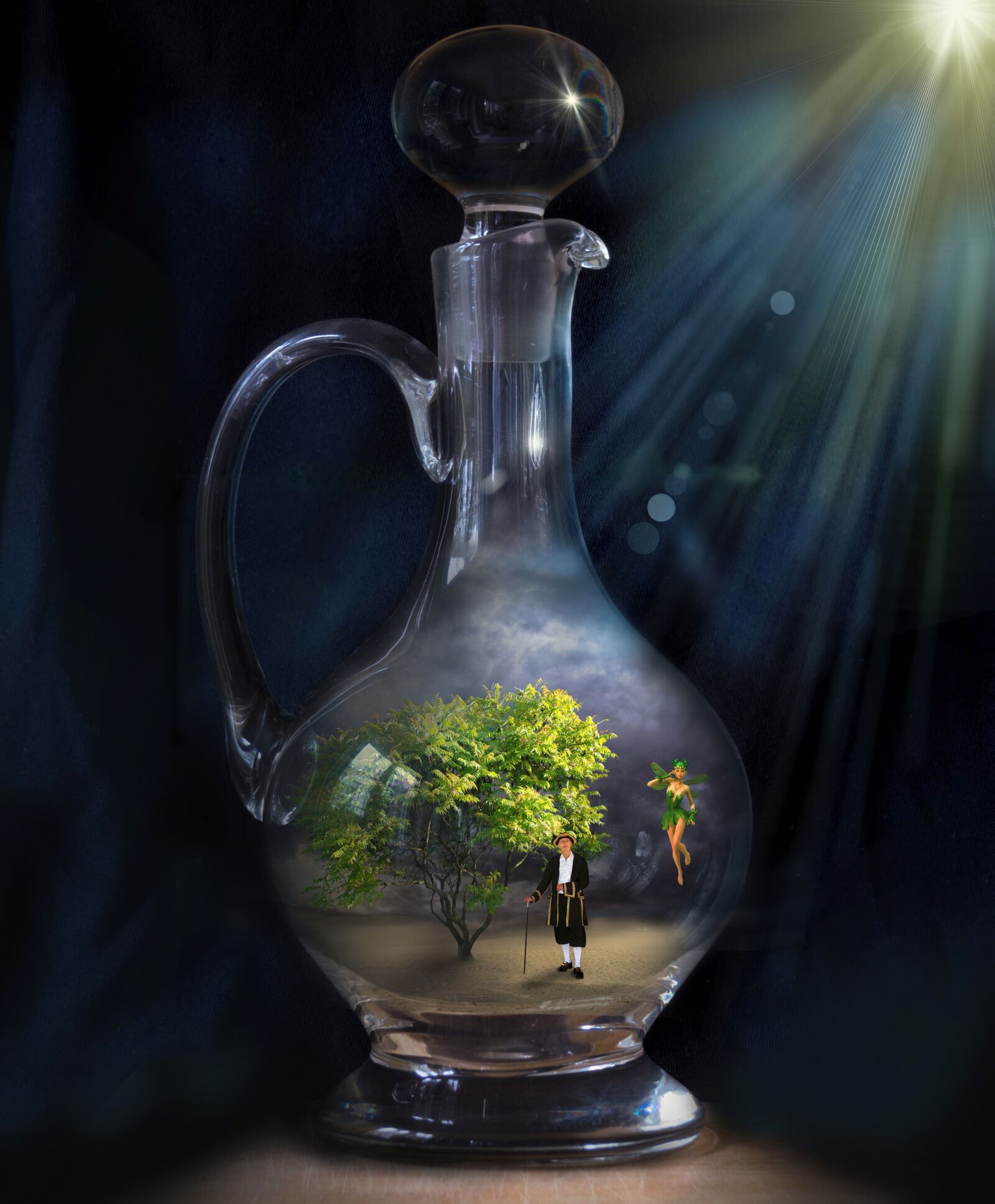 Pentax K-30 sample photo. Composing, bottle, rays photography